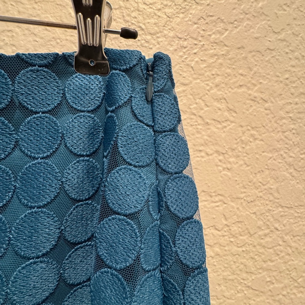NWT Trina Turk Rico Teal Blue Dot Mini Skirt - Picture 7 of 9